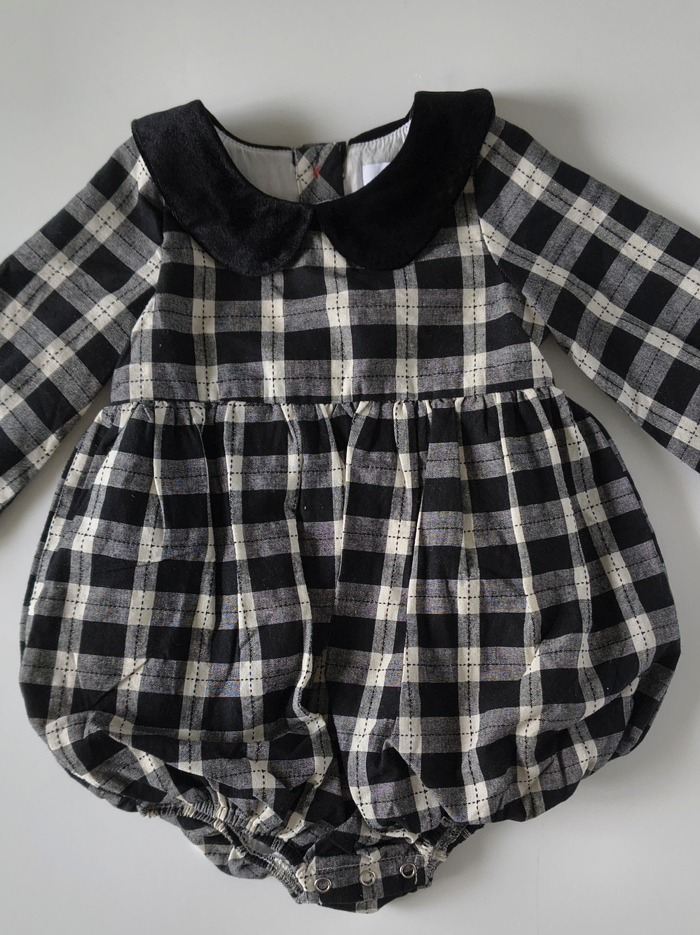 Sweet Honey Girls Plaid Romper/Bubble One-Piece 100% Cotton Long Sleeve  • 18M